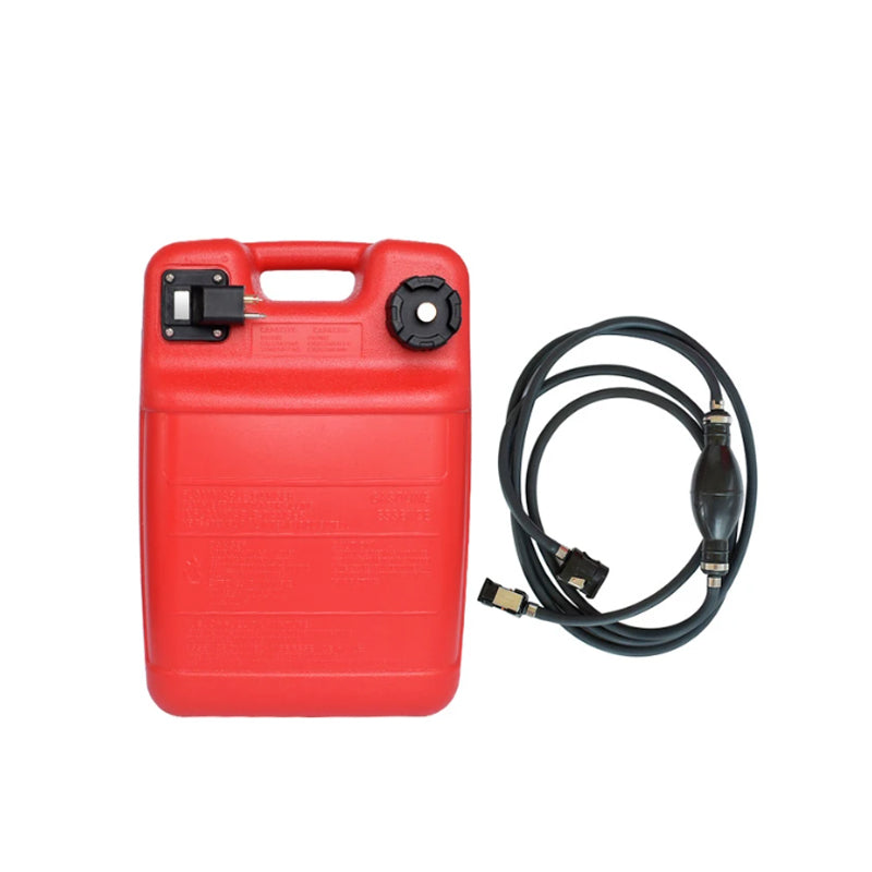 24L For Portable Boat Yacht Engine Marine Outboard Fuel Tank Oil Box With Connector Red Plastic Anti-Static Corrosion-Resistant