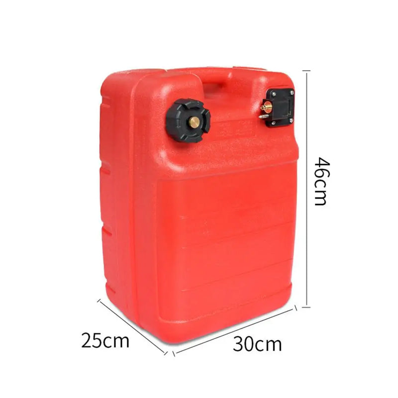 24L For Portable Boat Yacht Engine Marine Outboard Fuel Tank Oil Box With Connector Red Plastic Anti-Static Corrosion-Resistant