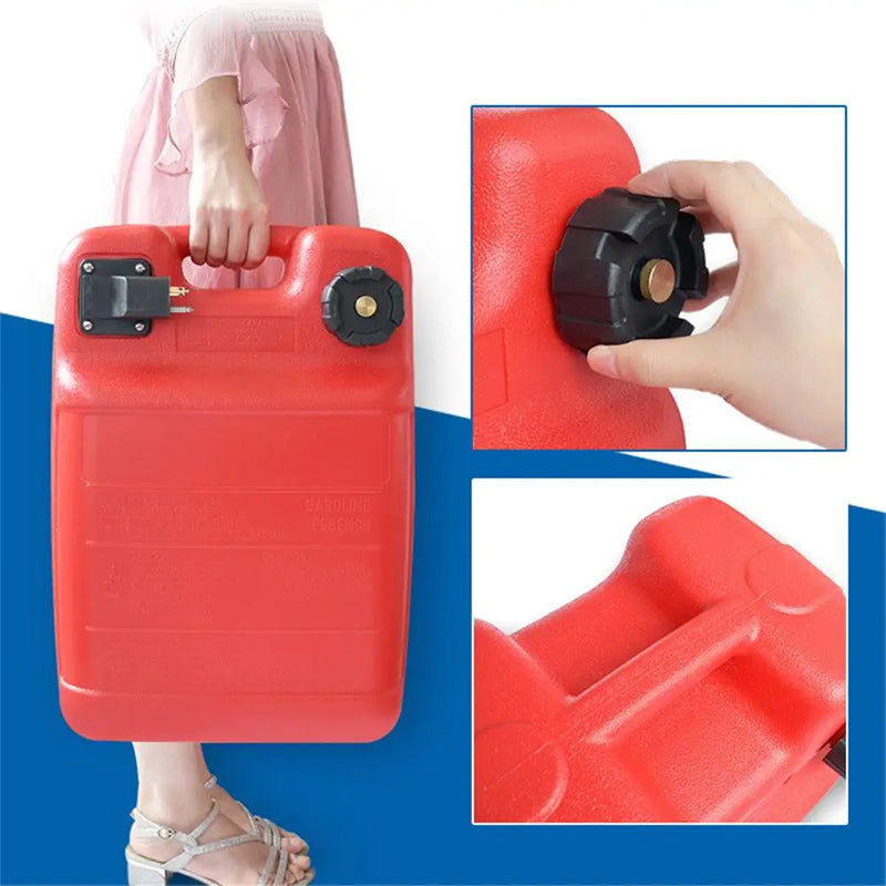 24L For Portable Boat Yacht Engine Marine Outboard Fuel Tank Oil Box With Connector Red Plastic Anti-Static Corrosion-Resistant