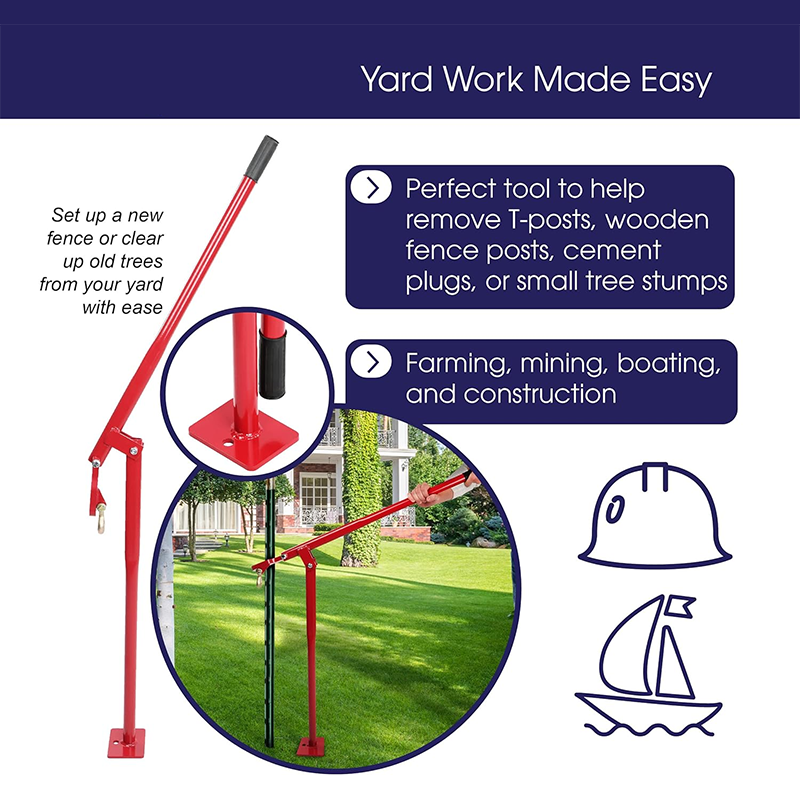 T Post Puller Fence Post Puller - Wood Fence Post Puller 36 Inch T Post Remover and Stump Remover for Yard