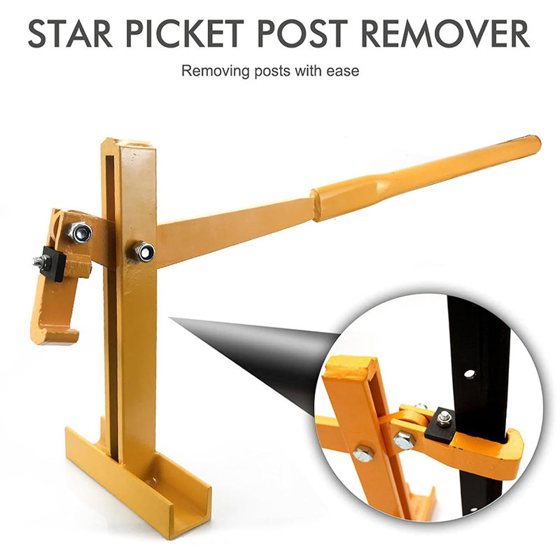 Heavy Duty Post Puller Set with Lifting Chain Puller, Fence Post Removal Puller, Stainless Steel Metal Lifter with Handle for Ranch Farm, Wood Post Puller for Round Fence Post Tree