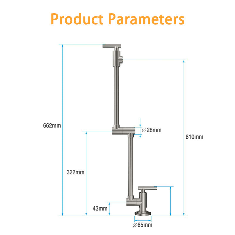 All-copper Wall-Mounted Single Cold Water Faucet, Kitchen Stove Water Tank Swing Folding Telescopic Faucet
