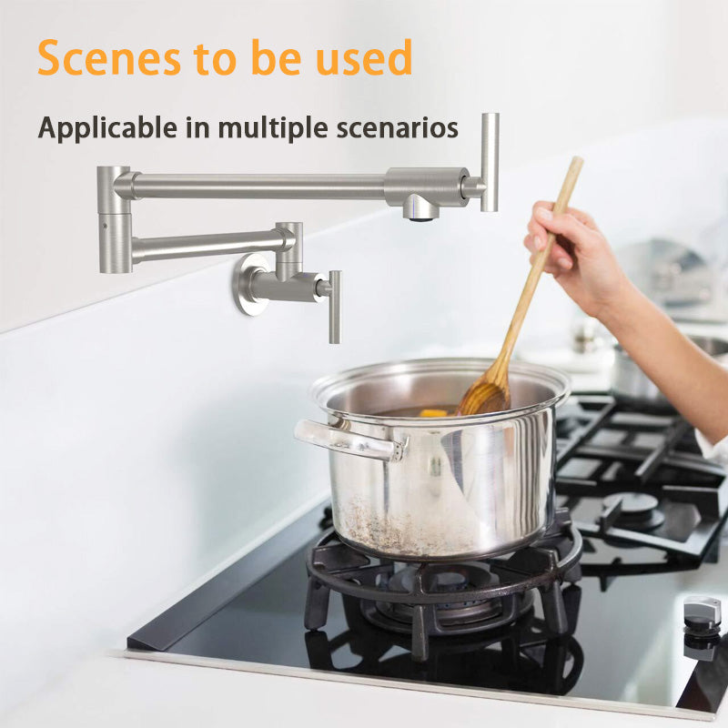 All-copper Wall-Mounted Single Cold Water Faucet, Kitchen Stove Water Tank Swing Folding Telescopic Faucet