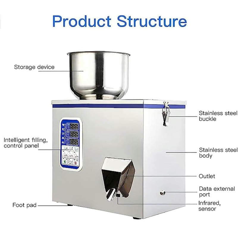 Powder Filling Machine with Stainless Steel Hopper Bottle Filling Machine filling range is 2-99g Automatic Intelligent
