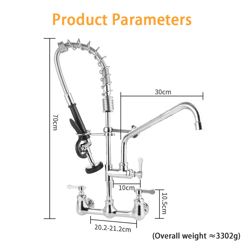 Commercial Kitchen Faucet, Restaurant And Hotel Faucet, High Pressure Hot And Cold Dishwashing Shower