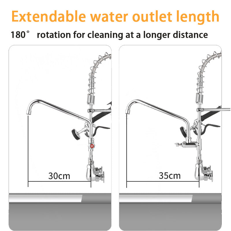 Commercial Kitchen Faucet, Restaurant And Hotel Faucet, High Pressure Hot And Cold Dishwashing Shower
