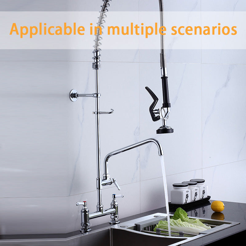 Kitchen Hot And Cold Water Faucet, Hand-Held Pre-Rinse Shower Spray Gun, High-Pressure Shower, Commercial Dishwasher