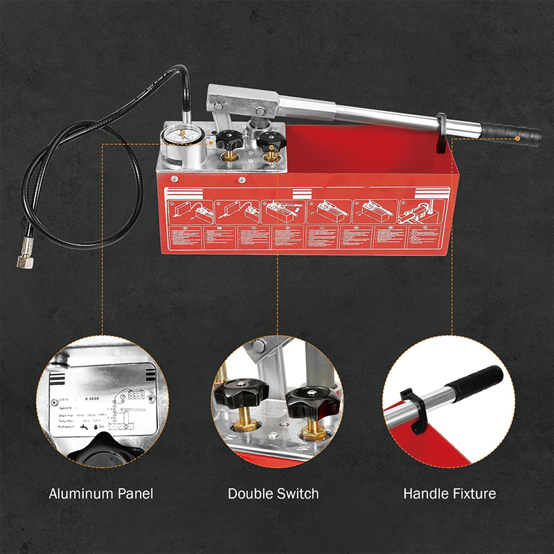 Hydraulic Pressure Test Pump, 3.17 Gallon Hydraulic Manual Water Pipe Leakage Pressure Tester Kit for Pipeline Pressure Container