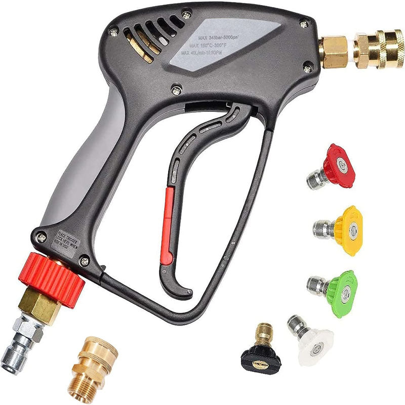 Pressure Washer Short Gun 5000 PSI 10.5 GPM with Nozzle Tips 3/8" Swivel USA-NPT Thread x Quick Socket