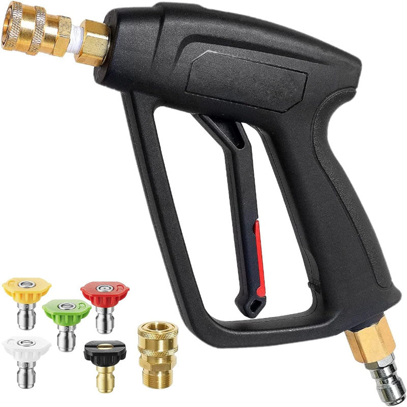 4000 PSI Pressure Washer Gun with Swivel Brass 3/8" Quick Connector Power Washer Handle with 5 Quick Connect Nozzles