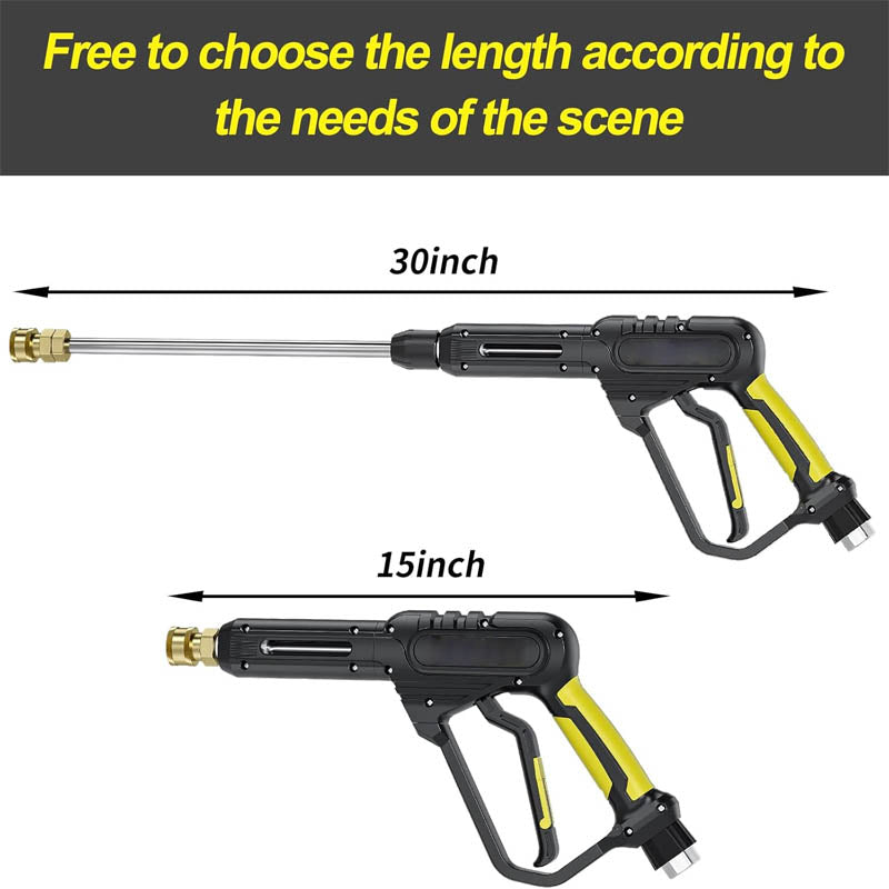 3600 PSI Pressure Washer Gun with 3/8'' Swivel Quick Connect Extension Wand M22 15mm and M22 14mm Fitting
