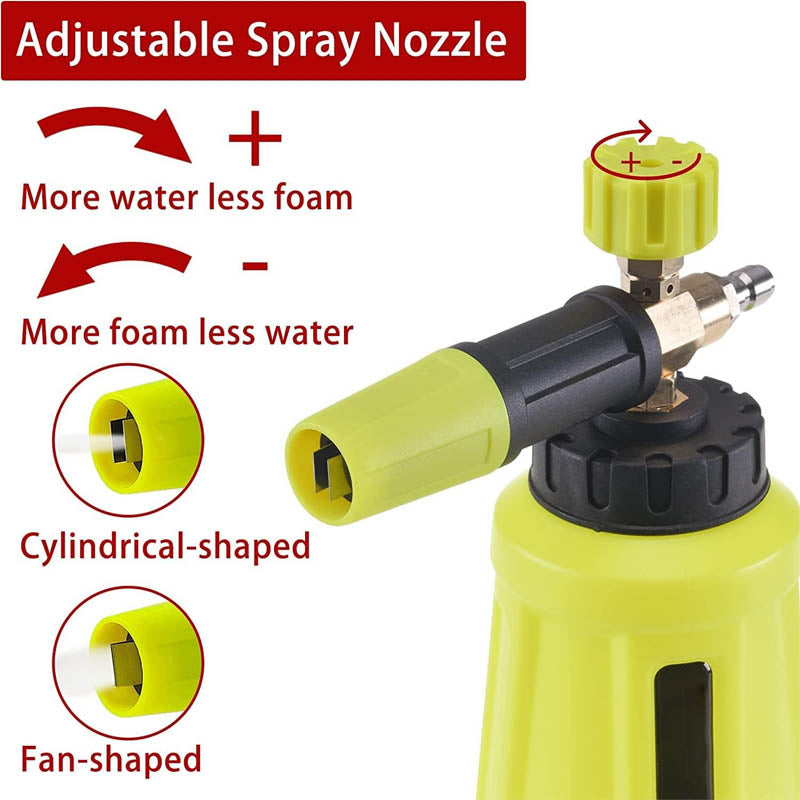 Pressure Washer Gun 4000 PSI Cannon Foam Blaster Power Washer with 1/4" Quick Connector 5 Pressure Washer Nozzle Tips
