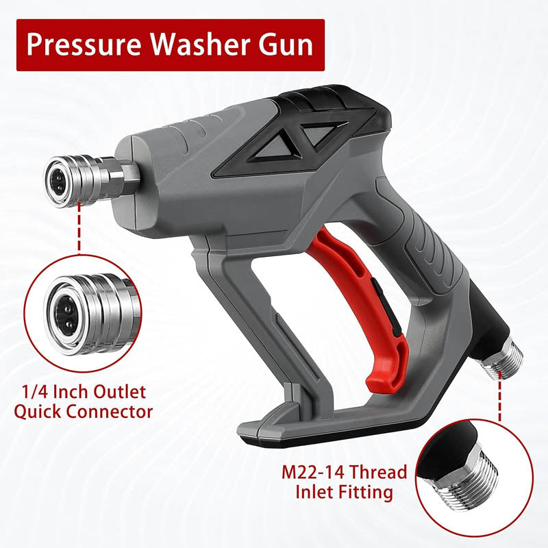 Pressure Washer Gun 4000 PSI Cannon Foam Blaster Power Washer with 1/4" Quick Connector 5 Pressure Washer Nozzle Tips