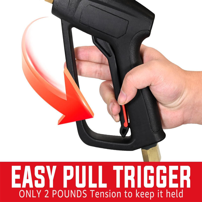 4000 PSI Pressure Washer Gun with Swivel Brass 3/8" Quick Connector Power Washer Handle with 5 Quick Connect Nozzles