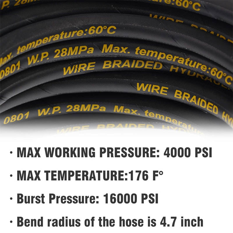 50FT Pressure Washer Hose with 3/8 Inch Quick Connect For Most Brand Pressure Washers, 4000 PSI