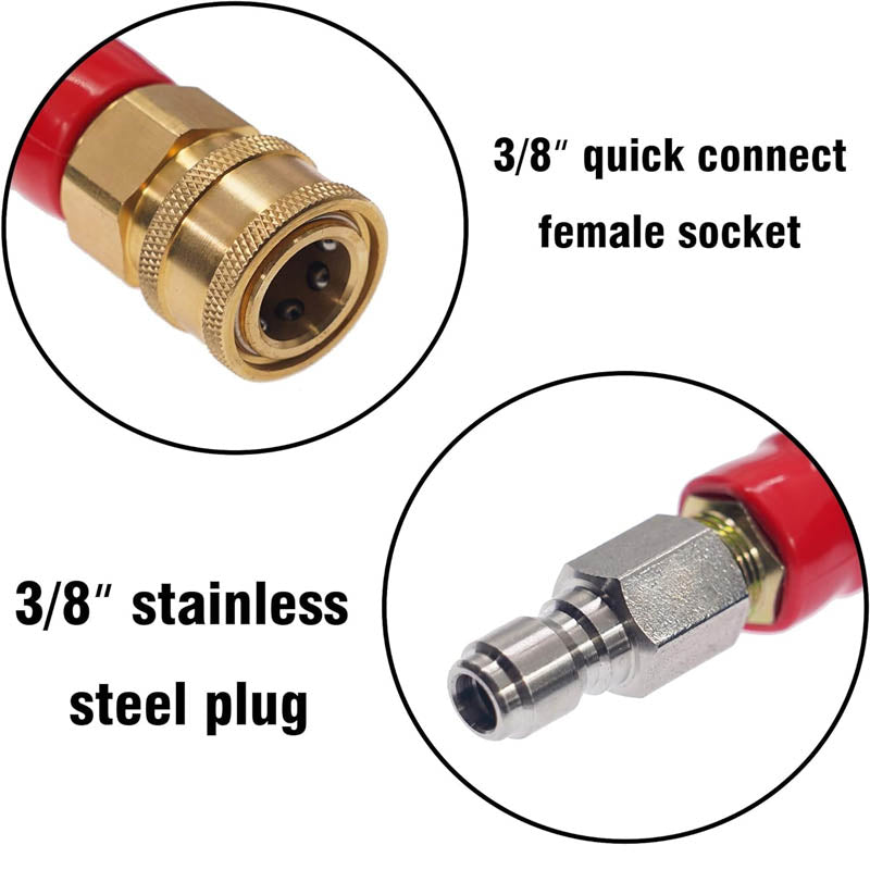50FT Pressure Washer Hose with 3/8 Inch Quick Connect For Most Brand Pressure Washers, 4000 PSI