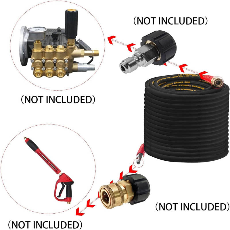 50FT Pressure Washer Hose with 3/8 Inch Quick Connect For Most Brand Pressure Washers, 4000 PSI