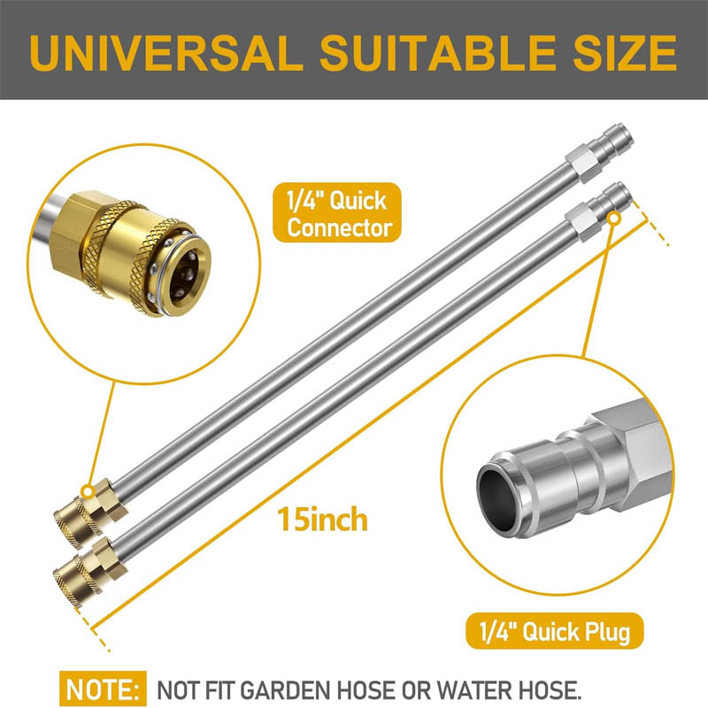 16.5'' Pressure Washer Surface Cleaner with 2 Extension Wand 2 Replacement Nozzles For Floor Driveway