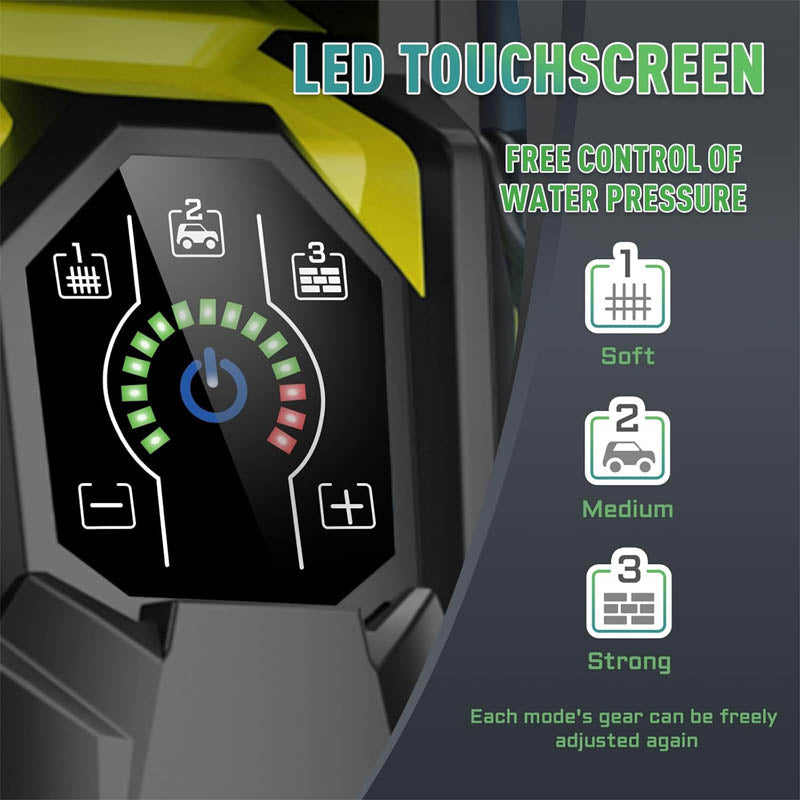 Pressure Washers 5000 PSI 3.3 GPM Power Washer Touch Screen Adjustable Pressure 4 Nozzles