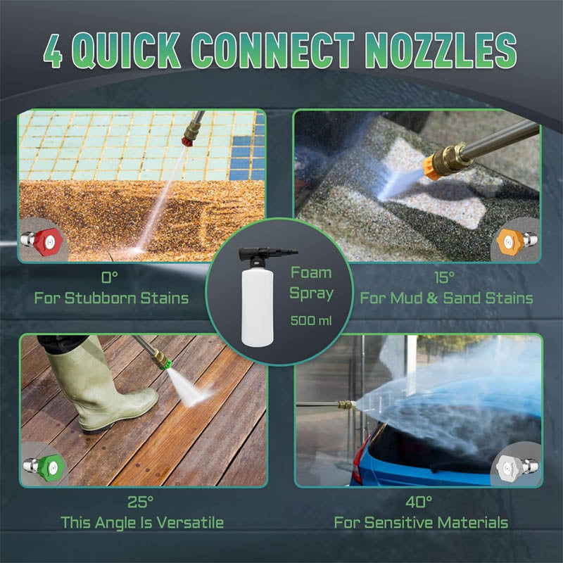 Pressure Washers 5000 PSI 3.3 GPM Power Washer Touch Screen Adjustable Pressure 4 Nozzles