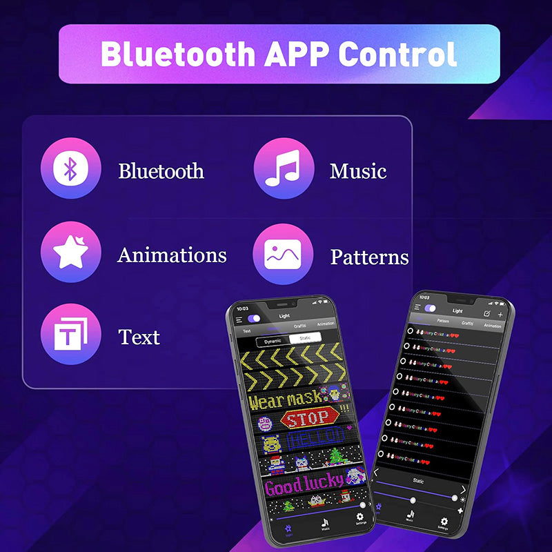 27"x5" Bluetooth APP Control Programmable LED Sign Scrolling LED Sign Custom Display with Text for Business & Store Signs Automotive