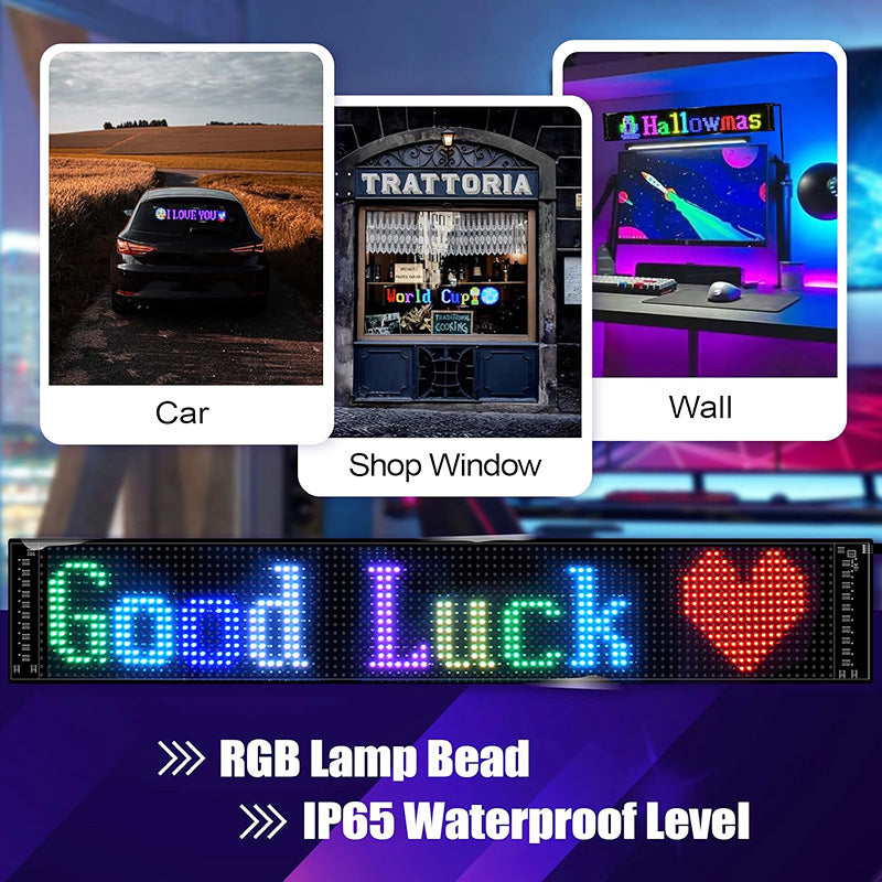 27"x5" Bluetooth APP Control Programmable LED Sign Scrolling LED Sign Custom Display with Text for Business & Store Signs Automotive