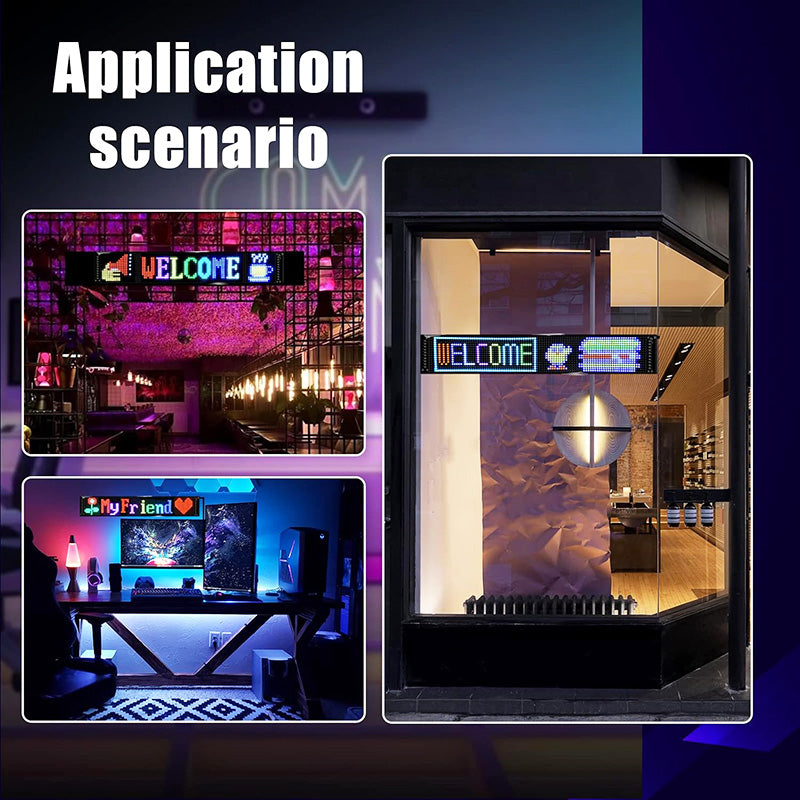 27"x5" Bluetooth APP Control Programmable LED Sign Scrolling LED Sign Custom Display with Text for Business & Store Signs Automotive