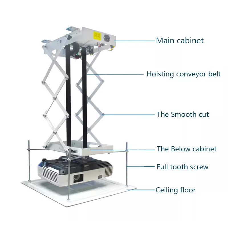 Wireless Remote Control Ceiling Hidden Mount Projector Motorized Lift Projector Lift Cinema Hall School