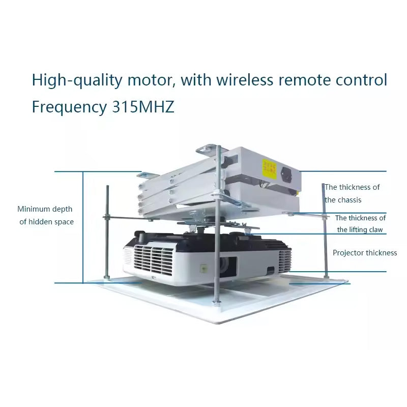 Wireless Remote Control Ceiling Hidden Mount Projector Motorized Lift Projector Lift Cinema Hall School