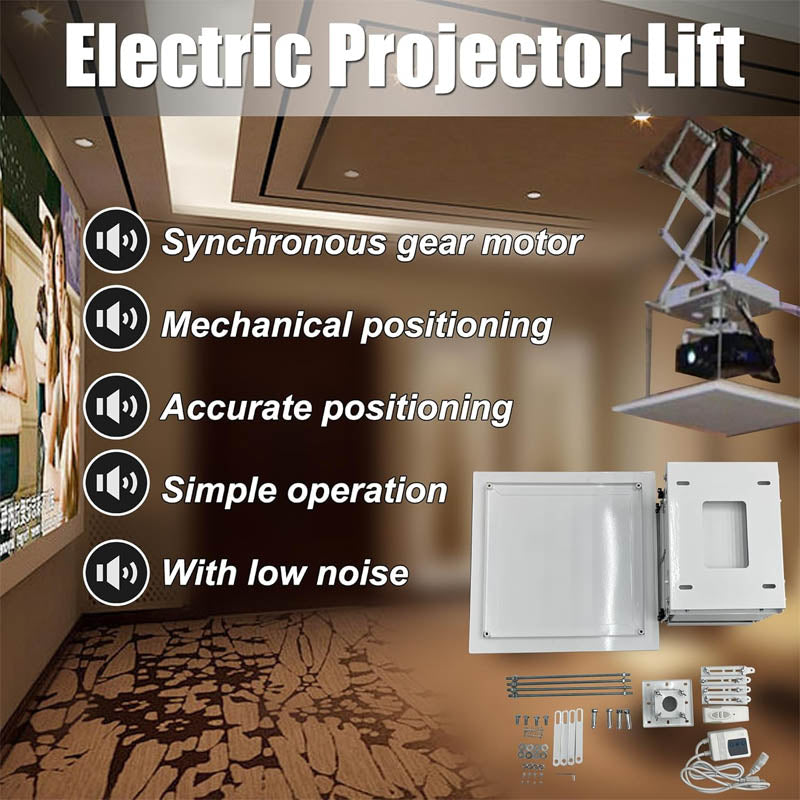 Projector Lift t 59'' Electric Projector Mount 19.69'' Base Automatic Lift 22Lb Load Capacity 110V