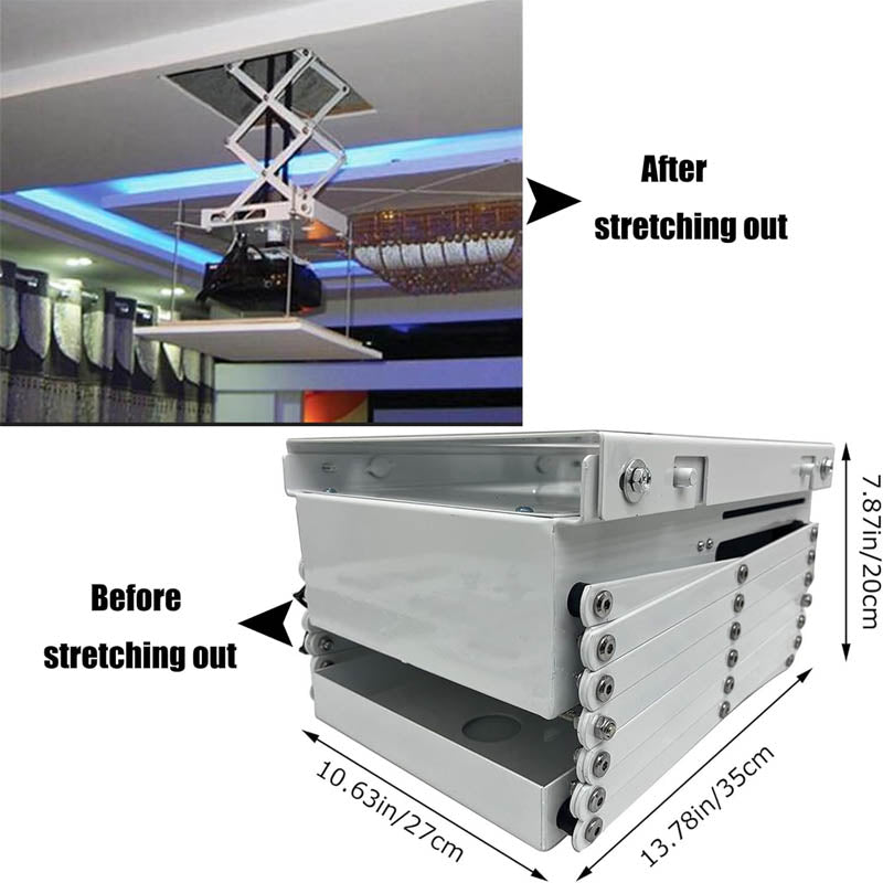 Projector Lift t 59'' Electric Projector Mount 19.69'' Base Automatic Lift 22Lb Load Capacity 110V