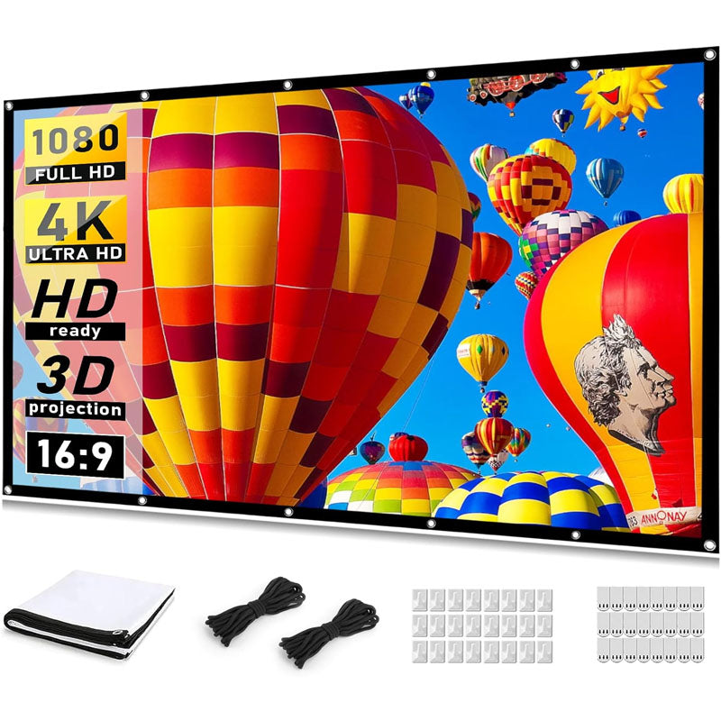 Projector Screen 120 inch 16:9 Movie Screen Fixed Frame 3D Projector Screen for Home, Party, Office, Classroom