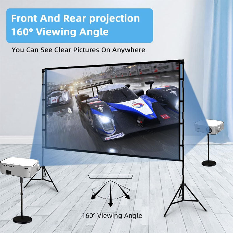 120 inch Projector Screens with Stand 16:9 4K 1080 HD Outdoor Movie Screen with Carry Bag