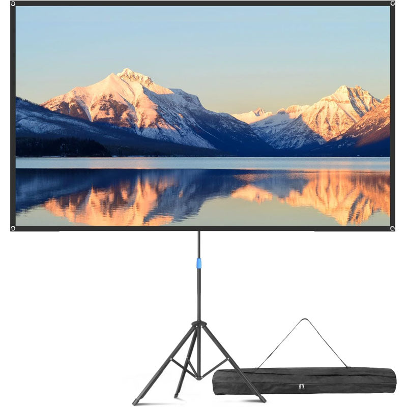 80 inch Projector Screen 16:9 Indoor Outdoor with Carrying Bag Stand Washable Anti-Crease