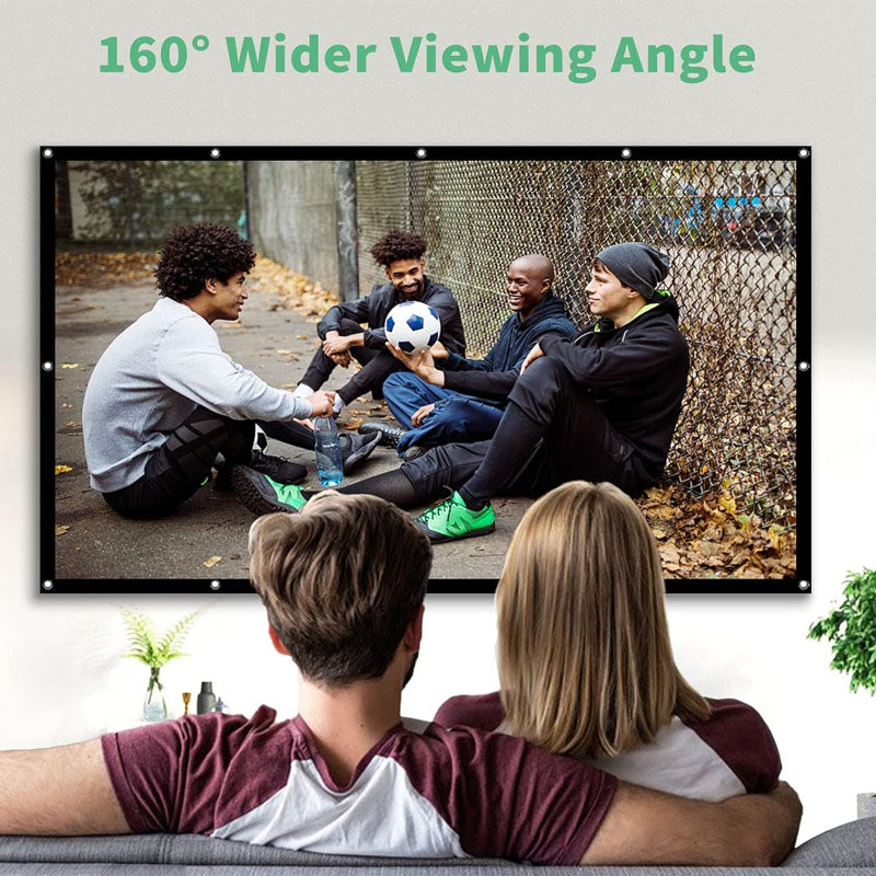 100 inch Projector Screen 16:9 HD Foldable and Portable Anti-Crease Indoor Outdoor Projection Double Sided Video Projector Screen