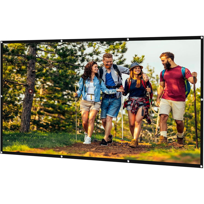 80 inch Projector Screen 16:9 Portable Projector Screen Indoor Support Double Sided Video Projection Screen for Office School Home