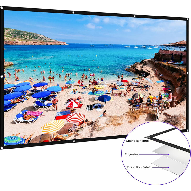 80 inch Projector Screen 16:9 Portable Projector Screen Indoor Support Double Sided Video Projection Screen for Office School Home