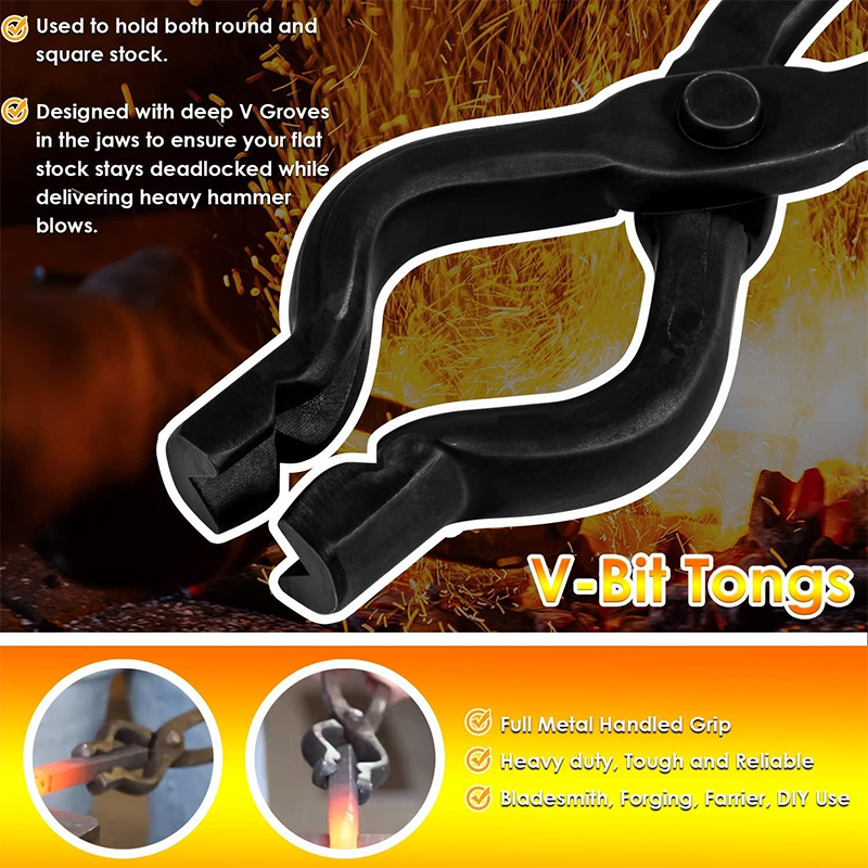 Propane Gas Forge, Dual Burner Forge Large Capacity Forge, Oval Propane Burner Forge with 16.85" V-Bit Pliers and Leather Welding Gloves for Farrier, Knife and Tool Making