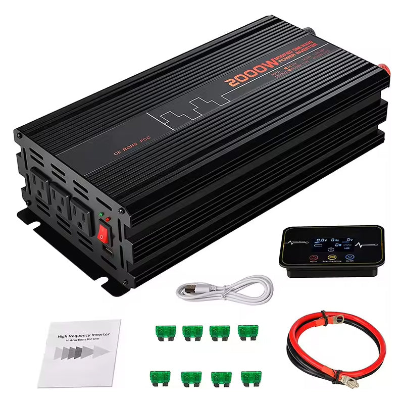 2000W Off-Grid Solar Power Inverter Modified Sine Wave Inverter 12V Dc To 220V Ac Converter For Home Rv Truck