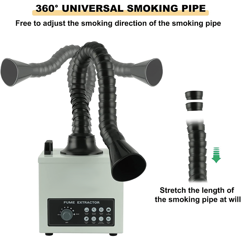 100W Solder Fume Extractor Absorber,Smoke Ventilation Filter,for Soldering Diy Welding Laser Engraver Nail Salon Hair