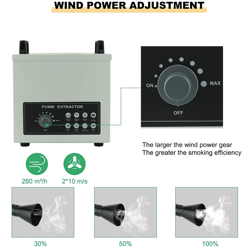 100W Solder Fume Extractor Absorber,Smoke Ventilation Filter,for Soldering Diy Welding Laser Engraver Nail Salon Hair