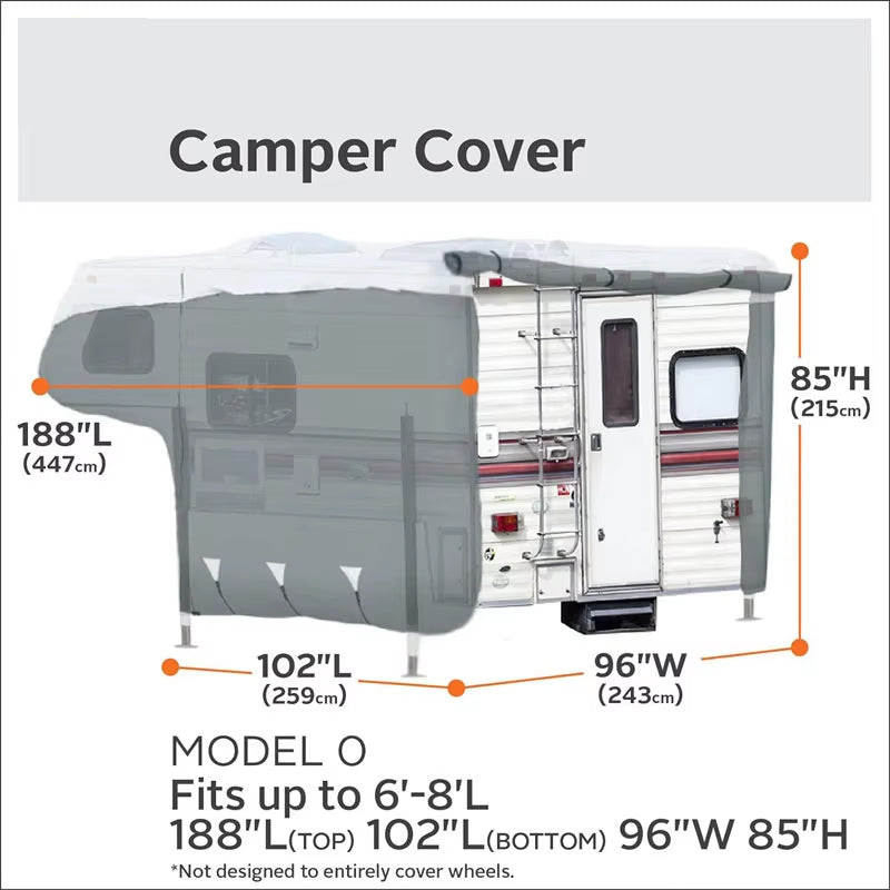 Travel Caravan Cover 6' - 8' Motorhome Camper Waterproof Travel Cover Caravan Australian Rv Cover