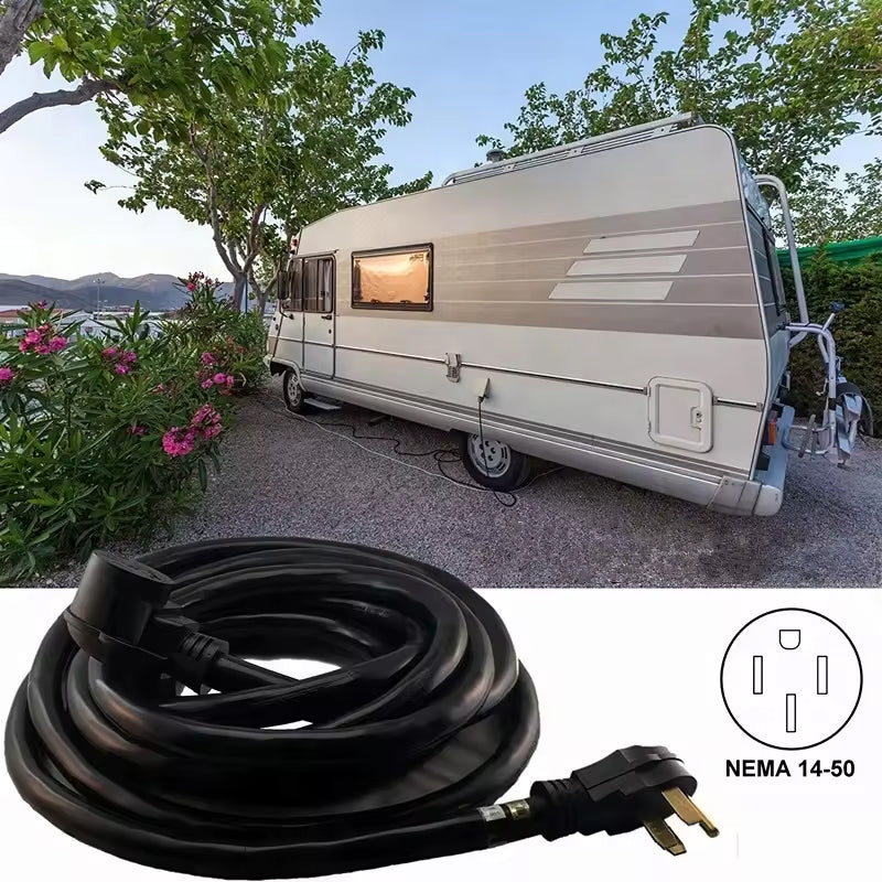 50 Amp Rv Extension Cord, Heavy Duty 25 Foot Nema Rv Extension Cable 125V250Vstw6*3+8*1Rv Conversion Cable