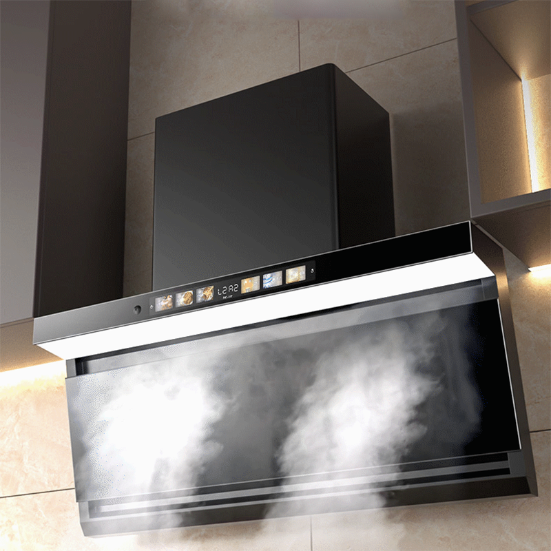 Large Long Light 90cm Range Hood Home Kitchen Large Suction New Oil Suction Machine Free Of Disassembly And Washing Top Side Double Suction Range Hood