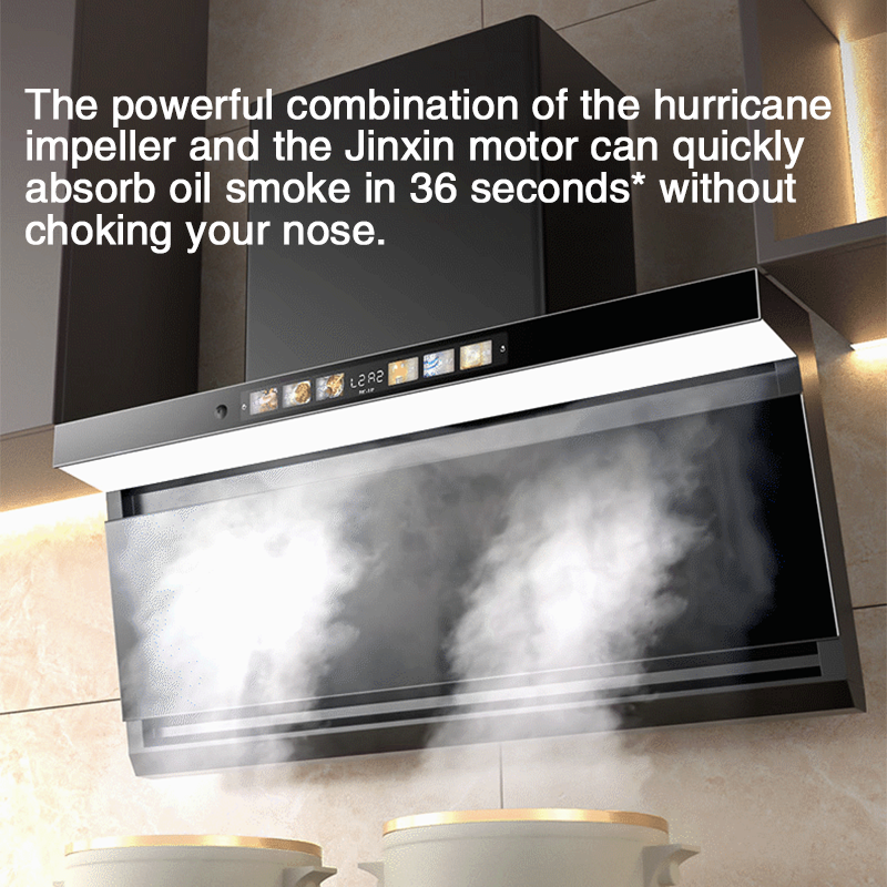 Large Long Light 90cm Range Hood Home Kitchen Large Suction New Oil Suction Machine Free Of Disassembly And Washing Top Side Double Suction Range Hood