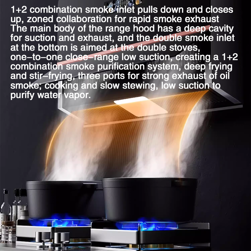 Five-Button Somatosensory Range Hood Household Smoke Extractor Ultra-Thin Small Range Hood Top Suction Small Size Kitchen Smoke Extractor