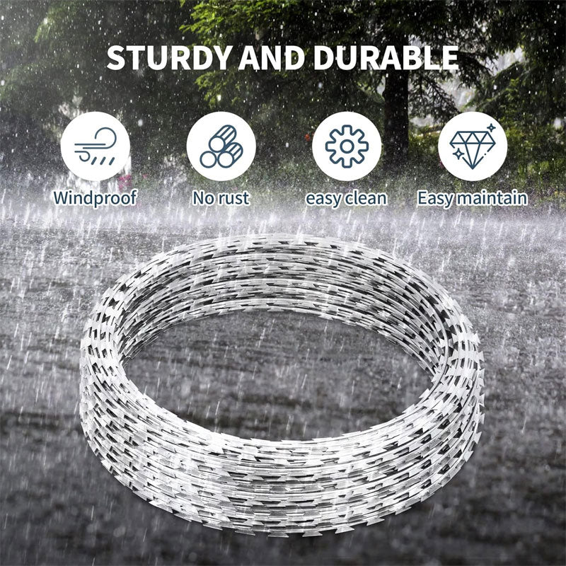 Stainless Steel Blade Barbed Rope, Fence Anti-Theft Anti-Climbing Thorns Anti-Theft Thorns