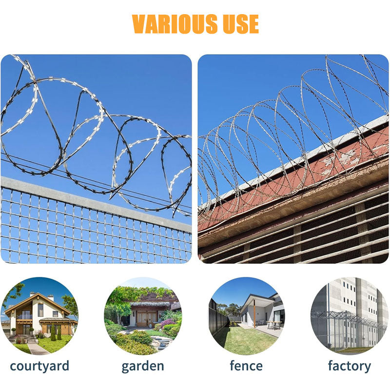 Stainless Steel Blade Barbed Rope, Fence Anti-Theft Anti-Climbing Thorns Anti-Theft Thorns
