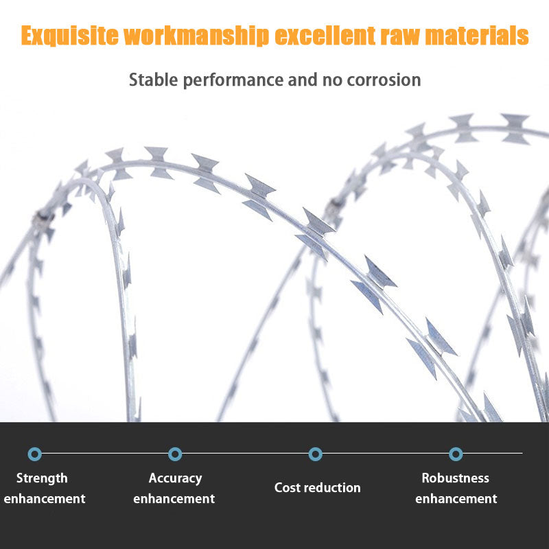 Stainless Steel Blade Barbed Rope, Fence Anti-Theft Anti-Climbing Thorns Anti-Theft Thorns