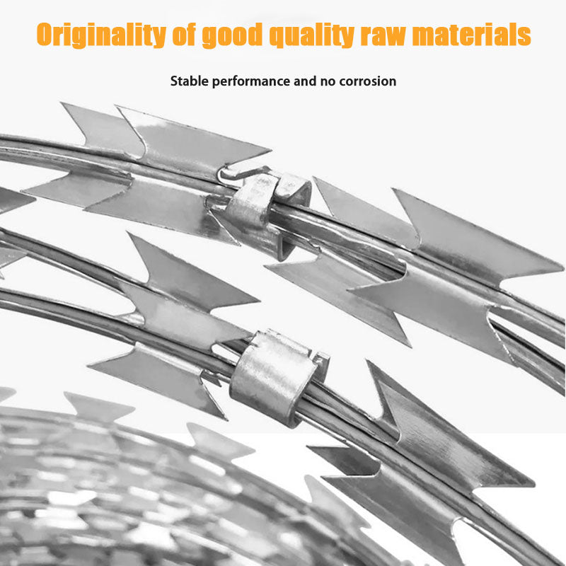 Blade Barbed Wire, Stainless Steel Blade Barbed Wire, Anti-Climbing Prison Wall Blade Barbed Wire Rolling Cage